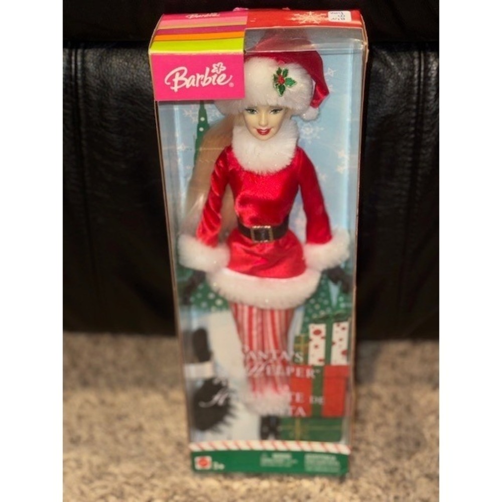 Barbie Santa's Helper Doll‎ Blonde Bilingual Edition 2004 Mattel #B6271